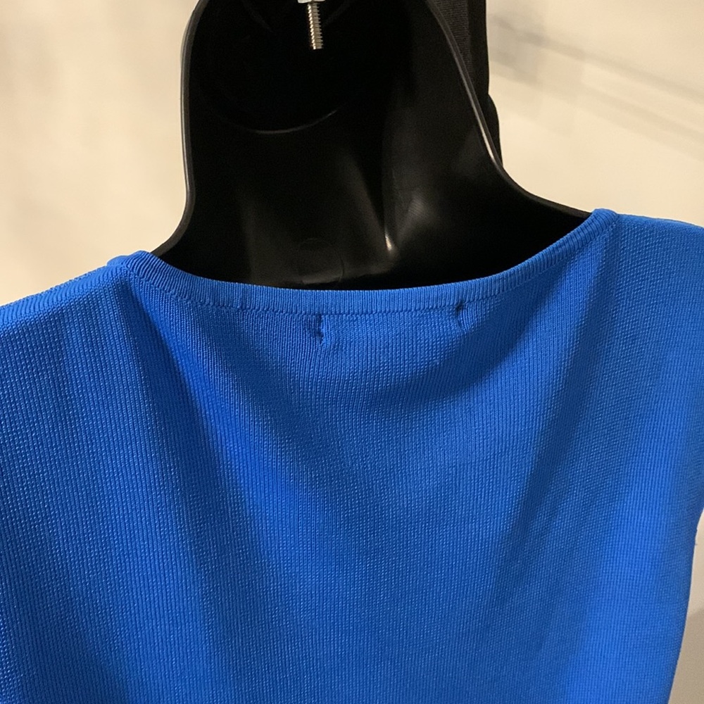 Sweaterworks Blue Sequined Fish Embellished Sleeveless Knit Top Size M - Picture 6 of 8